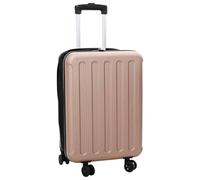 Teenpull Travel Suitcase with Lock Rose Gold ABS Plastic 34 x 23 x 55.5 cm Lightweight Hand Luggage Cabin Luggage Trolley with Wheels and Handle for Holiday Business Trip Weekend