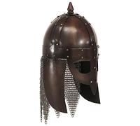 Teenpull Viking Warrior Helmet Antique Replica Polished 18 Caliber Steel Copper, 23 x 20 x 45 cm, with Nose Protection for LARP Cosplay Reenactment Medieval Theatre Decoration