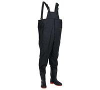 Teenpull Waders with Boots Black Size 38 PVC Coated Polyester with Adjustable Braces for Fishing, Hunting, Outdoor and Water Activities on the River, Lake, Pond, Stream
