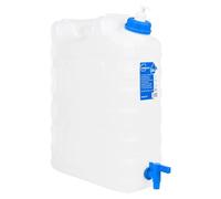 Teenpull Water container 20 L made of food-safe HDPE plastic with leak-proof tap and integrated soap dispenser 150 ml, stackable, with carry handle and practical closure for camping