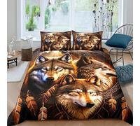 Teens Duvet Covers Set 3D Printed Childrens And Adults Animal Wolf Bedding Duvet Set Double 200X200 Cm Soft Microfiber Free Hypoallergenic Bedding Set Christmas Birthday Gifts-521779480