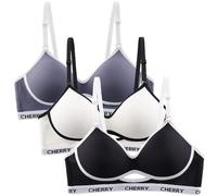 Teens Girls Seamless Bras Everyday Underwear Wire Free Brassiere Push Up Padded Unlined Bralettes for 12-18 Years Girls and Women Lingerie - 3 Pack