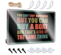Teens, Retro Wall Decor Funny Accessories Wall Decor, Funny Rustic Metal Tin Sign For Man Cave | Bathroom Holiday Gift Custom You Can't Buy Happiness But You Can Buy A Boat(30X40CM)