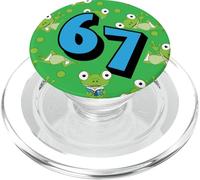 Teens Six Seven Meme Gen Alpha Slang 6 7 Fun Green Frog Eyes PopSockets PopGrip for MagSafe