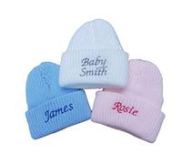 Teeny Buddens Baby Boys Girls Unisex Embroidered Personalised hat Newborn Beanie