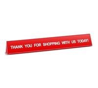 Teenyyou 1 Pcs Checkout Lane Divider Double Side Printed Thank You for Shopping with Us Today Sign Red Resin Tabletop Retail Counter Checkout Sign for Shops Stores, 16"l x 1.97"d Divider