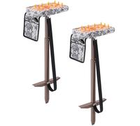 Teenyyou 2 Pack Heated Padded Marsh Seat, Adjustable Duck Hunting Chair with Mud Base Stake, Ground Blind Hunting Gear Camping Seat for Marsh Waterfowl Deer Turkey, No Power Bank(Camo)