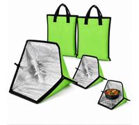 Teenyyou 2 Pack Portable Foldable Solar Oven & Solar Cooker Mini Camp Stove with Sun-powered Heating Outdoor Cookware for Food Reheating & Compost Acceleration (Green)
