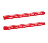 Teenyyou 2 Pcs Checkout Lane Divider Double Side Printed Thank You for Shopping with Us Today Sign Red Resin Tabletop Retail Counter Checkout Sign for Shops Stores, 16"l x 1"d Divider (Square)