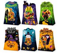 Teenyyou 24 Pcs Halloween Treat Boxes Multipack Trick or Treat Gift Boxes with Window Happy Halloween Candy Bags Spooky Pumpkin Ghost Candy Goody Cookie Bakery Bags for Classroom Party Favors Supplies