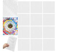 Teenyyou 24 Set Mosaic Mesh for Back Mounted Tile Fiberglass Mosaic Mesh Backing Boast for Tile Installation Supplies Tools (12'' X 12'',Non Sticky)