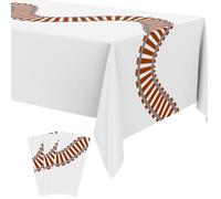 Teenyyou 3 Pcs Train Party Decorations Railroad Track Tablecloths Express Train Birthday Party Supplies 54 x 108 Inch Plastic Table Covers for Western Railroad Track