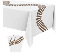 Teenyyou 3 Pieces Railroad Train Track Tablecloths Train Birthday Party Supplies 54 x 108 Inch Plastic Table Covers for Party Decorations