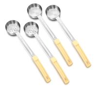 Teenyyou 4 Pcs Portion Control Serving Spoons Portion Control Spoons Ladle Spoon Food Measuring Utensils Portion Control Slotted and Unslotted Portion Scoops for Weight Loss(Beige,3oz)