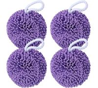 Teenyyou 4 Pcs Purple Bath Sponge Shower Pouf Loofahs Shower Puff Exfoliating Loofah Bath Accessories Cleaning Tool for Bath and Body Gift Baskets Lavender Spa Gifts for Women Mom