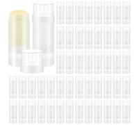 Teenyyou 50 Pcs 60ml/2oz Empty Deodorant Containers Twist Up Plastic Filling Bottle Refillable Deodorant Holder Tube for Homemade DIY Lipstick Sunscreen Balm Lotion Bar(Translucent)