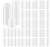 Teenyyou 50 Pcs 60ml/2oz Empty Deodorant Containers Twist Up Plastic Filling Bottle Refillable Deodorant Holder Tube for Homemade DIY Lipstick Sunscreen Balm Lotion Bar (White)
