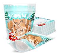 Teenyyou 50 Pcs Christmas Winter Appreciation Gift Bags Blue White Pouch Bags for Cookie Candy Goodies for Xmas Holiday Winter Party Supplies, 8 x 6.5 x 2.5 Inch