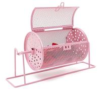 Teenyyou 7.09" X 4.72" Small Raffle Drum Upgraded Ticket Spinner Holds 600 Tickets Raffle Wheel Spinner with Stand Drum Cage for Games Events(Pink)