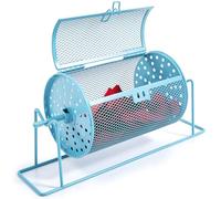 Teenyyou 7.09" X 4.72" Small Raffle Drum Upgraded Ticket Spinner Holds 600 Tickets Raffle Wheel Spinner with Stand Drum Cage for Games Events(Blue)