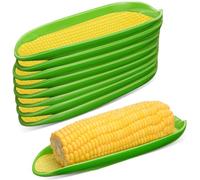 Teenyyou 8 Pcs Corn Dishes Melamine Corn on the Cob Holders Non-slip Bottom Microwave Dishwasher Oven Safe