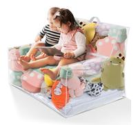 Teenyyou Stuffed Animal Storage Bean Bag Chair Sofa Cover Zipper Large Transparent PVC Stuffed Animal Organizer Bean Bag Seat Only for Organizing Rooms Plush Toys When Filled(38 Inch,Sofa Style)