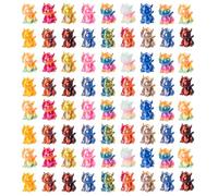 Teenzee 100pcs Mini 3D Printed Animals Tiny Dragon Plastics Figures Miniature Little Small Animals Figurines Bulk for Micro Fairy Garden Landscape Accessories Hide Crafts Decor Aquarium