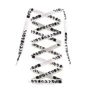 Teeoff Flat Printed Shoelaces,Shoe Laces for Sneakers, Designer Fun Shoestring, White-japanese, 47.2