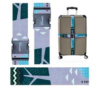 Teeoff Luggage Straps Suitcase Belts Travel Bag Accessories Adjustable 220CM, Geometric Deer -- 2 Pack, ONE_SIZE