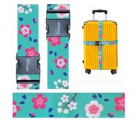 Teeoff Luggage Straps Suitcase Belts Travel Bag Accessories Adjustable (Sakura Mint- 2 Pack, 220CM)