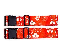 Teeoff Luggage Straps Suitcase Belts Travel Bag Accessories Adjustable (Sakura Orange - 2 Pack, 220CM)