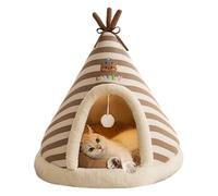 Teepee Bed for Kittens - Closed Plush Shelter, Warm and Comfortable Nesting Place, Soft and Comfortable Rest Area for Cats, Premium Fabric Comfort with Base Support