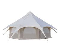 Teepee Camping Tent Cotton Tent Pyramid Yurt Tent Multi-Person Family Glamping Tent Double Layer Large Waterproof Tipi Tents for 8-10 Person
