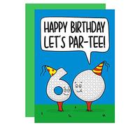 TeePee Creations Golf Birthday Card, 60th, For Him, Sports, Men, A6 Size