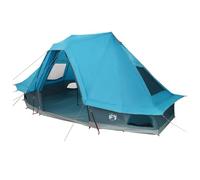 Teepee Taffeta Tent in Blue with Roof, 466 x 310 x 240 cm, 6 People, with E-Port and Light Hanger, Windproof, Breathable for Camping, Outdoor, Garden and Festival