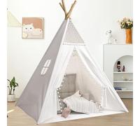 Teepee Tent For Children, White Indian Kid’s Tipi Play Tent, Kid’s Play House For Indoor Outdoor, Wigwam Tipi Tent Gift For Girls Party Festivals Play
