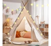 Teepee Tent For Kids, Cotton Kids Tent Indoor, Sleepover Play Tent, Kids Teepee Tent, Party Tents For Kids Indoor For Parties, Teepee Tent For Boys, With Wooden Poles For Kids 3,4,5,6,7,8,9