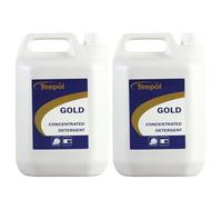 Teepol Gold Concentrated Detergent - Dishwashing Liquid 2x5L - Dish Soap & Floor Cleaner, Multi Surface Cleaner for Oil, Dirt, Grease Removal - PH-Neutral Washing Up Liquid for Home & Business