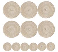 TEERFU 12PCs Round Woven Placemats,Table Place Mats and Coasters Sets - Non slipHeat Resistant Washable Tableware Round Dining Table Mats
