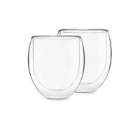 Teerosen-Shop Glass Tea Cup with Tea, 400ml, Double Walled, Thermal, Floating Effect, Set of 2, Includes White Tea, Dishwasher Safe, Coffee Mug