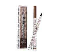 TEEROVA Eyebrow Tattoo Pen - Microblading Eyebrow Pencil Tattoo Brow Ink Pen with a Micro-Fork Tip Applicator Creates Natural Looking Brows Effortlessly and Stays on All Day (Gray)