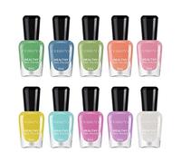 TEEROVA Nail Polish Set - 10 Bottles Non-Toxic Eco-Friendly Easy Peel Off & Quick Dry Water Based Nail Polish (D)