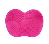 TEEROVA Silicone Makeup Brush Cleaning Mat, Makeup Brush Cleaner, Makeup Brush Cleaner Pad, Cosmetic Brush Cleaning Mat Portable Washing Tool Scrubber with Suction Cup (Rose Red)