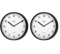 teesa Wall Clock, Black, 20 cm (Pack of 2)