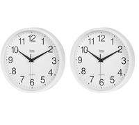 teesa Wall Clock, White, 25 cm (Pack of 2)