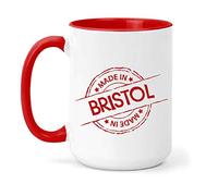 teesandmugs Made in Bristol Ceramic Mug - Unique Gift for Home and Office - Ely Town Keepsake Souvenir (Red)