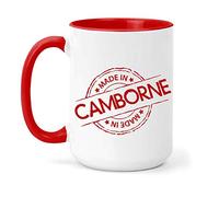 teesandmugs Made in Camborne Ceramic Mug - Unique Gift for Home and Office - Ely Town Keepsake Souvenir (Red)