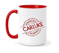 teesandmugs Made in Carluke Ceramic Mug - Unique Gift for Home and Office - Ely Town Keepsake Souvenir (Red)