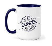 teesandmugs Made in Dundee Ceramic Mug - Unique Gift for Home and Office - Ely Town Keepsake Souvenir (Navy)