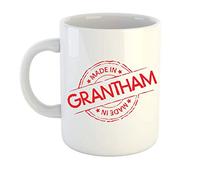 teesandmugs Made in Grantham Ceramic Mug - Unique Gift for Home and Office - Ely Town Keepsake Souvenir (White)